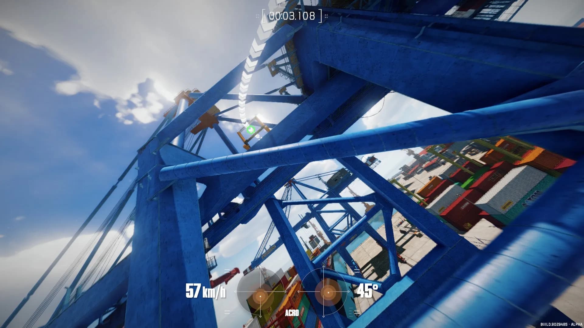 EreaDrone gameplay: an FPV flight outdoors