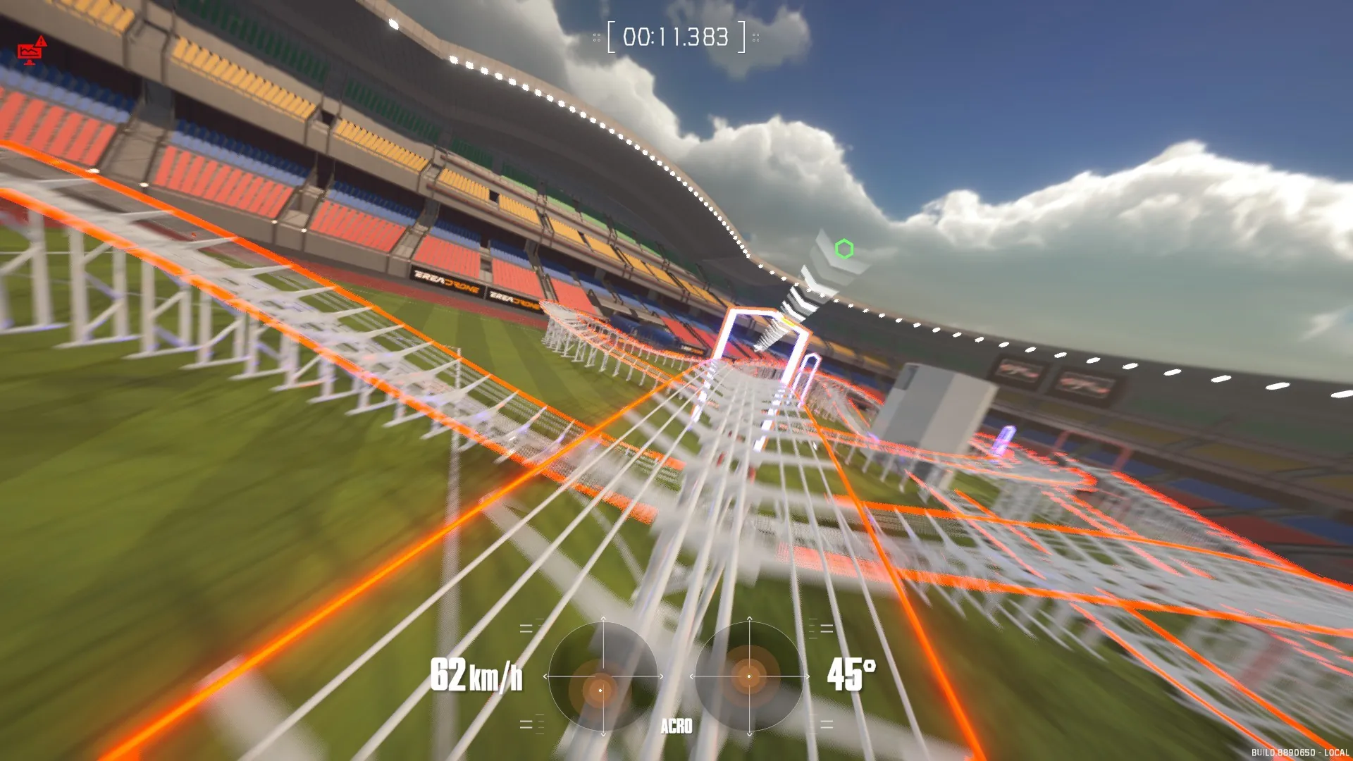 EreaDrone gameplay: an FPV flight outdoors