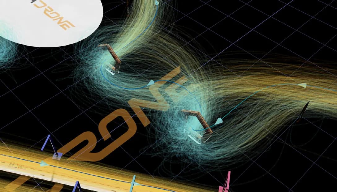 Pilots' trajectories overlaid in the Track Visualiser